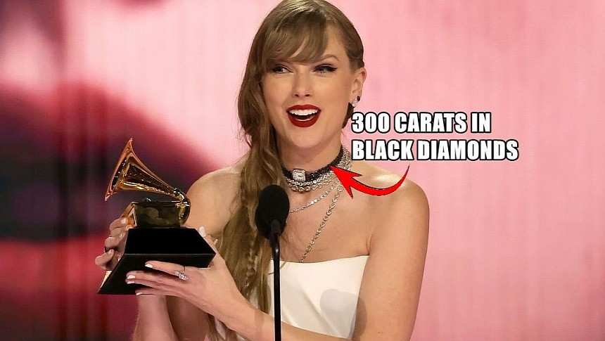 Taylor Swift wears 300-carat diamond watch choker at the Grammys 2024