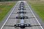 Team of KC-46s Line Up for Almost Laser-Straight Elephant Walk