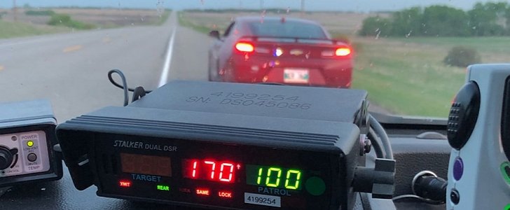 Police pull over speeding Chevrolet Camaro, find teenage driver rushing to a bathroom