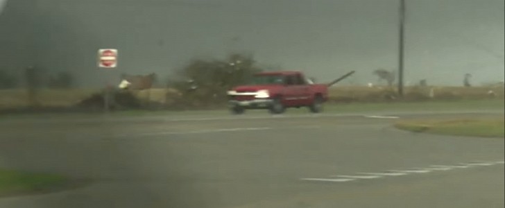 Teen driving through Texas tornado