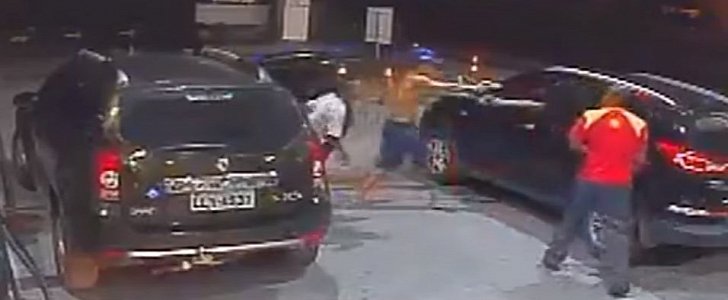 Teenagers Stealing a Car at Gunpoint in Brazil