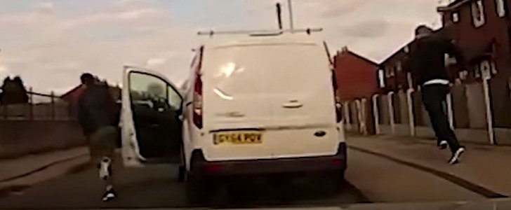 Teenagers jump out of moving van trying to escape the police after high-speed chase