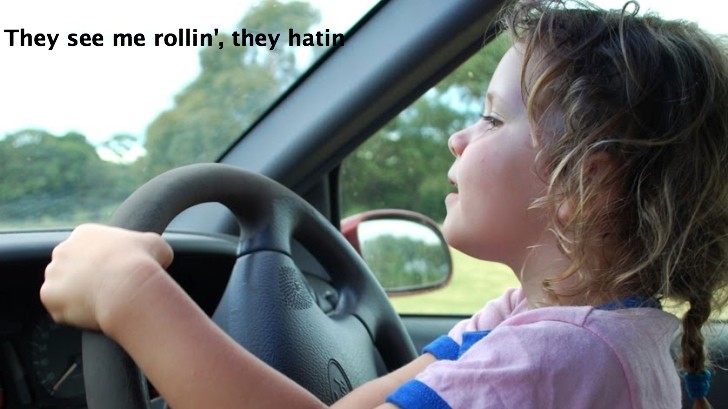 kid driving car