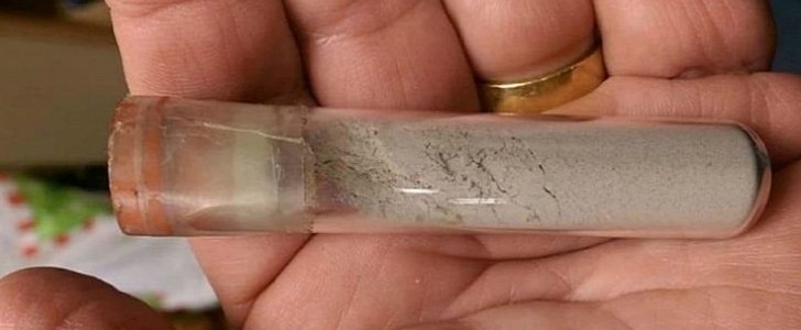 Woman has a vial of Moon dust gifted to her by Neil Armstrong