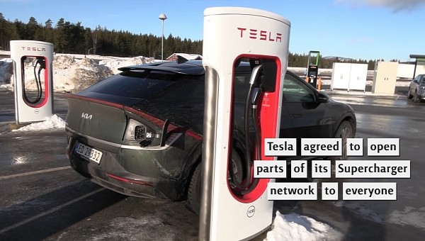Tesla agreed to open parts of its Supercharger network to everyone