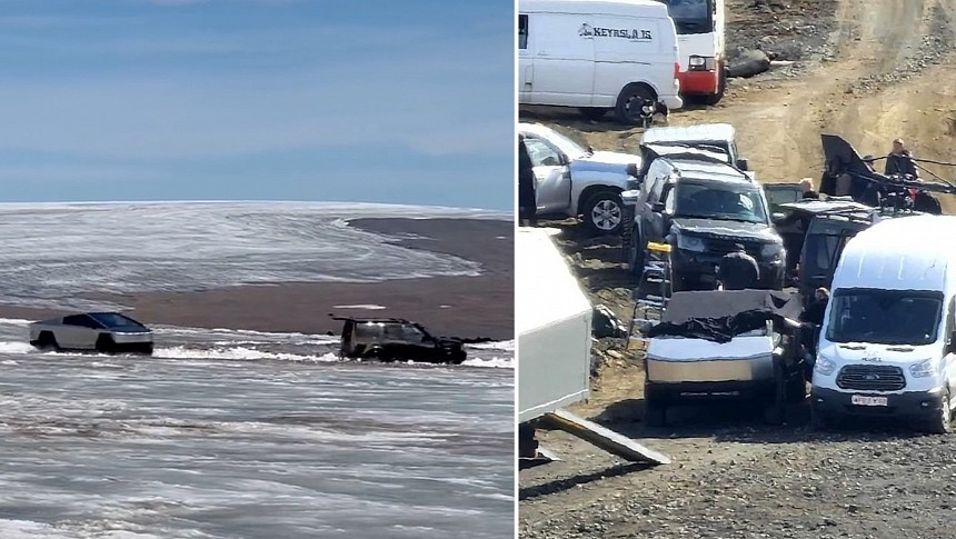 Tesla Cybertruck filming in Iceland