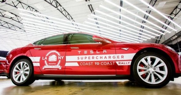 Tesla Model S record attempt car