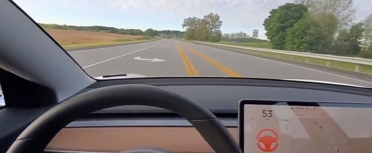 Tesla Model 3 Autopilot glitch