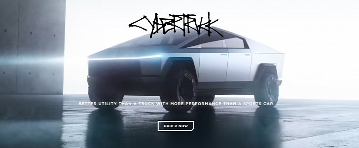 Tesla Cybertruck online page