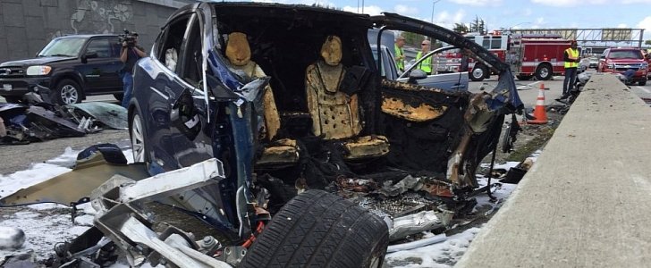 Tesla Model X burns down after Cali crash