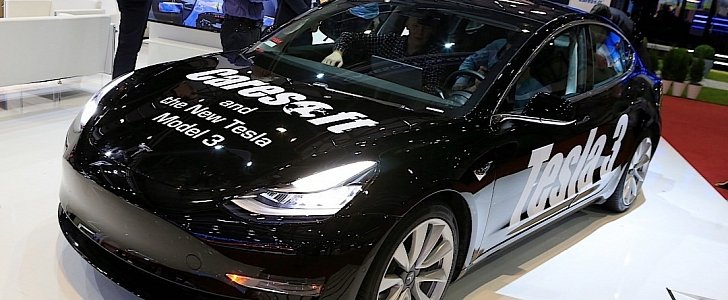 Tesla Model 3 at 2018 Geneva Motor Show