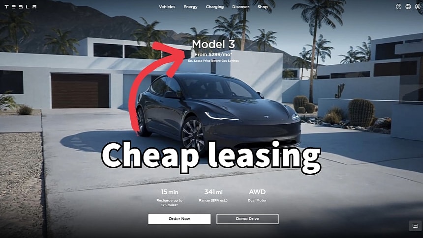 Tesla offers cheaper leasing in the US