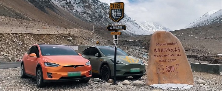 Tesla China shares incredible video of a road trip to Mount Everest