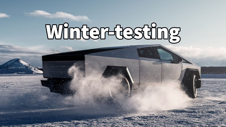 Tesla Cybertruck testing on snow