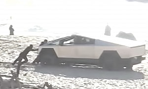 Tesla Cybertruck Gets Cyber-Stuck on the Beach, What if the Cyber-Tide Catches It?