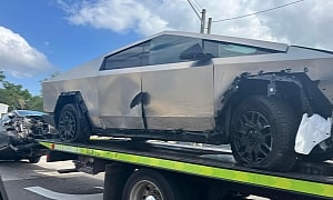 Tesla Cybertruck Gets T-Boned by a Nissan Sentra, It Barely Felt Anything