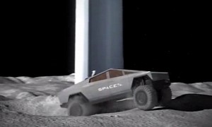 Tesla Cybertruck Makes Stop on the Moon on Its Way to Mars in Fan-Made CGI