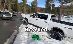 Tesla Cybertruck Owner Returns the Favor, Rescues Ford F-150 Stuck in the Snow