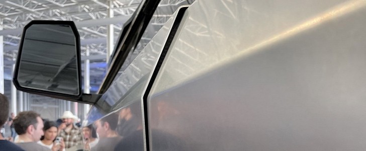 Tesla Cybertruck prototype with massive panel gaps is mocked as within spec