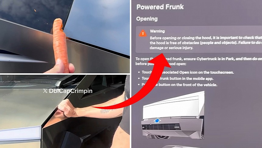 Tesla Cybertruck's frunk doesn't have anti-pinch sensors