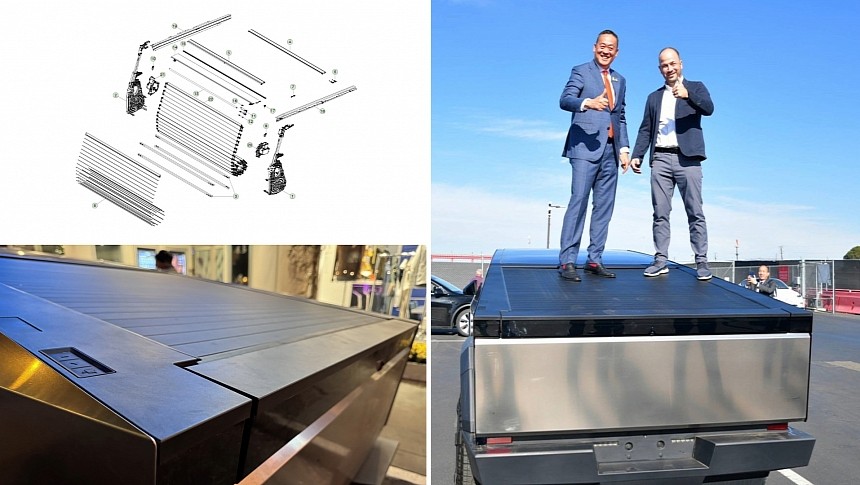 Tesla Cybertruck's tonneau cover is strong enough to support two people