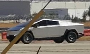 Tesla Cybertruck Spotted With Production Wipers, Side Mirrors and Staggered Wheels