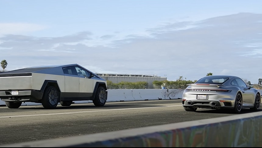 Tesla Cybertruck vs Porsche 911 Turbo S for Real This Time: Elon Is Not ...