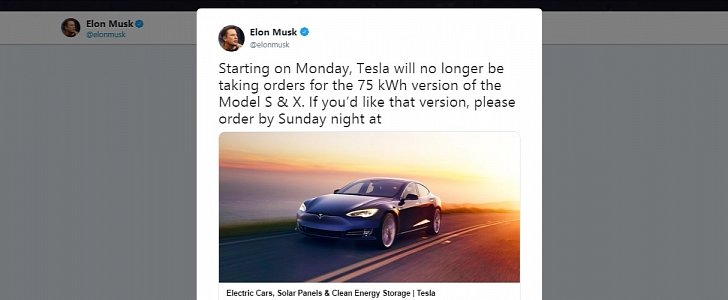 Elon Musk announcement on Twitter