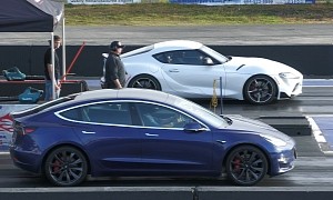 Tesla Drags Toyota Supra and Audi S4, It Doesn’t Take a Model S to Catch a Model 3