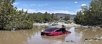 Tesla Driver Ignores Road Sign, Car Drives Into Pond Running on FSD Beta