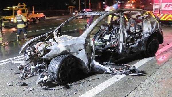Tesla Model Y crash and fire in South Korea