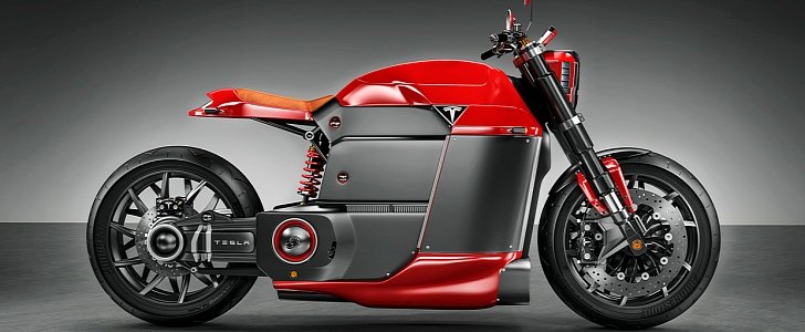 Tesla Electric motorcycle rendering