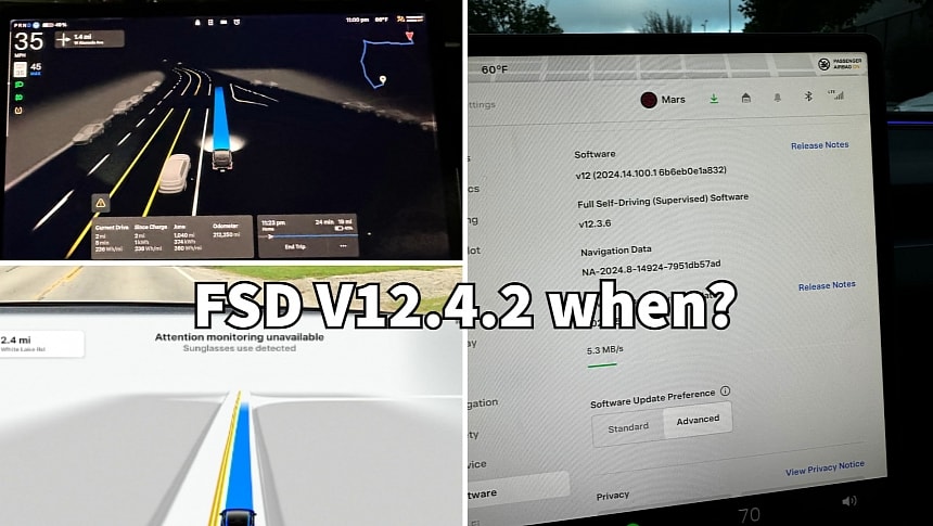 Tesla FSD V12.4 moved to internal testing