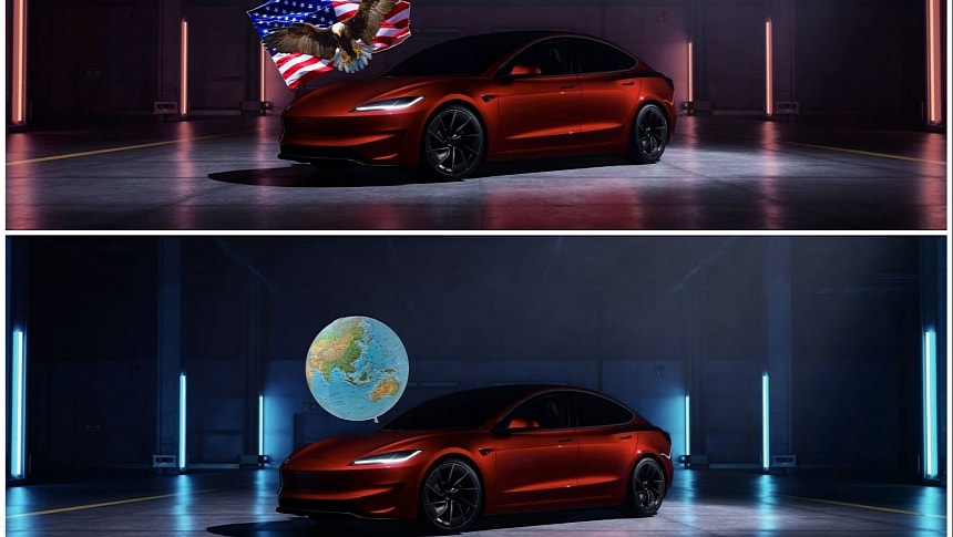 2025 Tesla Model 3 Performance in the US vs. Rest of the World