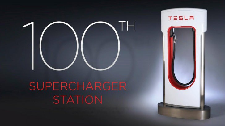Tesla Inaugurates 100th Supercharger Station