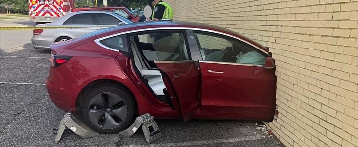 Crashed Tesla Model 3