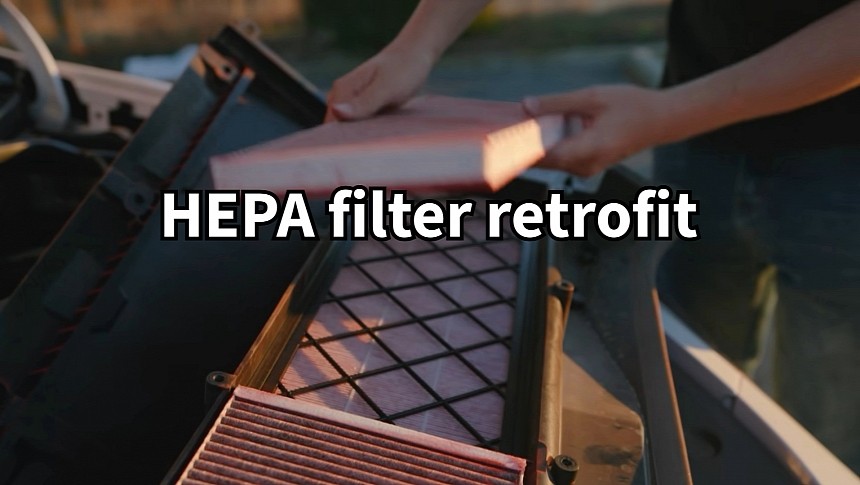 The HEPA filter on a Tesla Model Y