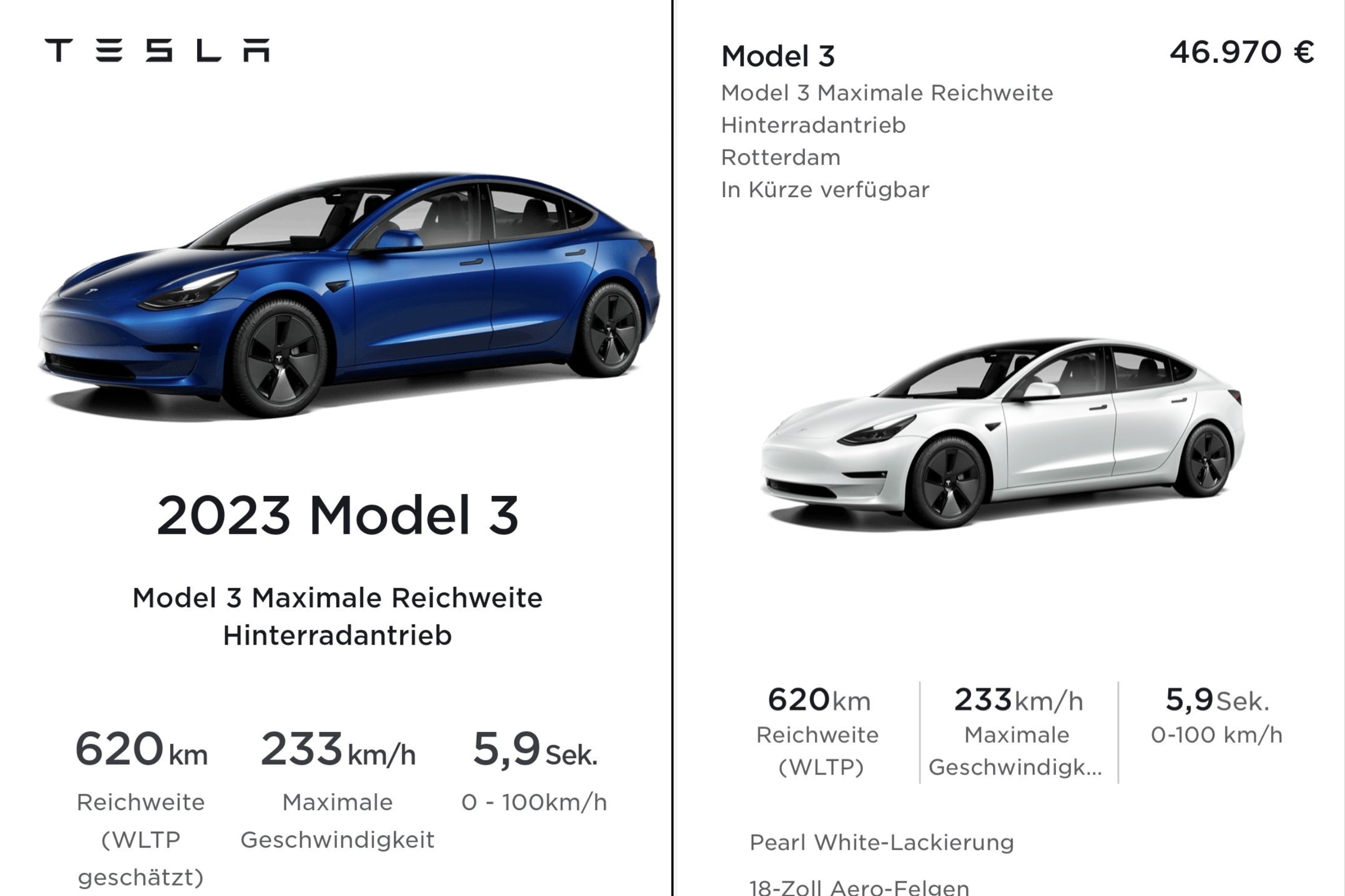 New Tesla Model 3 variant for Europe - rear-wheel drive with large bat –  Shop4Tesla