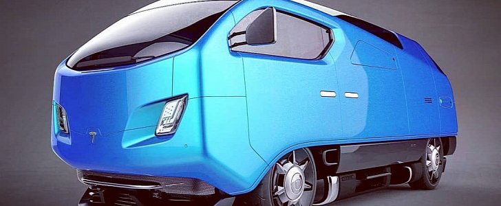 Tesla Microbus Concept (rendering)