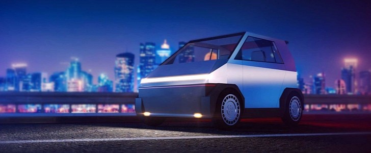 Tesla MicroCyber microcar render inspired by the Tesla Cybertruck by Andreas Shiakas on Behance