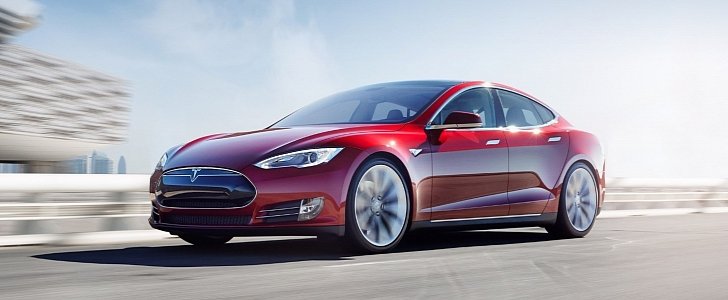 Tesla Model S driving
