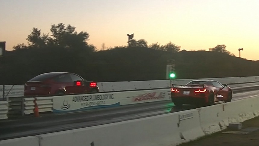Tesla versus Corvette and Mustang