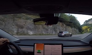 Tesla Model 3 Battles Mercedes-AMG A 45 S in Illegal Hillclimb Drift Dance