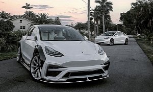Tesla Model 3 "Blizzard" Rocks Carbon Widebody Aero