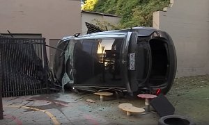 Tesla Model 3 Driver Survives 40-foot Drop, Crash into Kids’ Playground