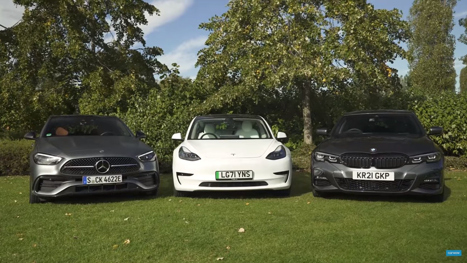 Model 3 Faces BMW 3 Series Mercedes PHEVs in Comparison Test -