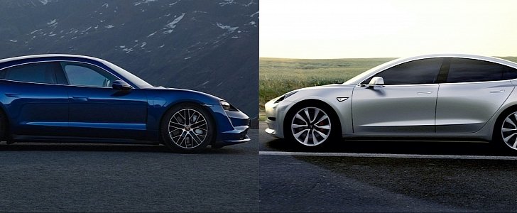 Porsche Taycan vs Tesla Model 3 Car of the Year