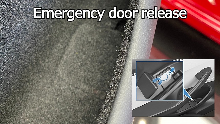 Tesla Model 3 Highland has easily accessible emergency door releases