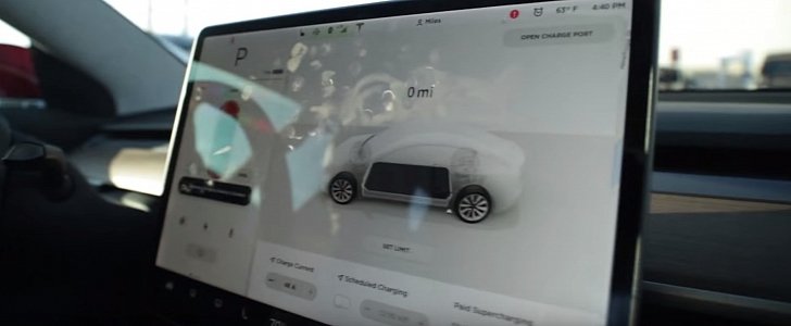 Tesla Model 3 on zero range