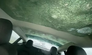 Tesla Model 3 in a Massive Hailstorm Shows How Mother Nature Can Be Cruel